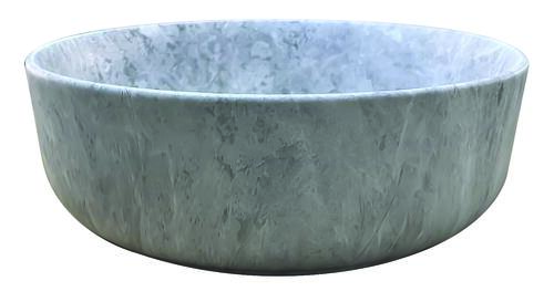 Vasque ronde à poser NAMI en céramique Ø34,6 x H. 11,4 cm - Marbre gris